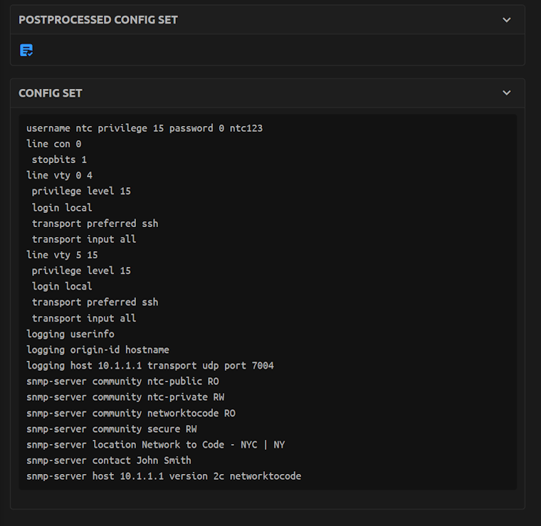 Config Plan Post Processing Button