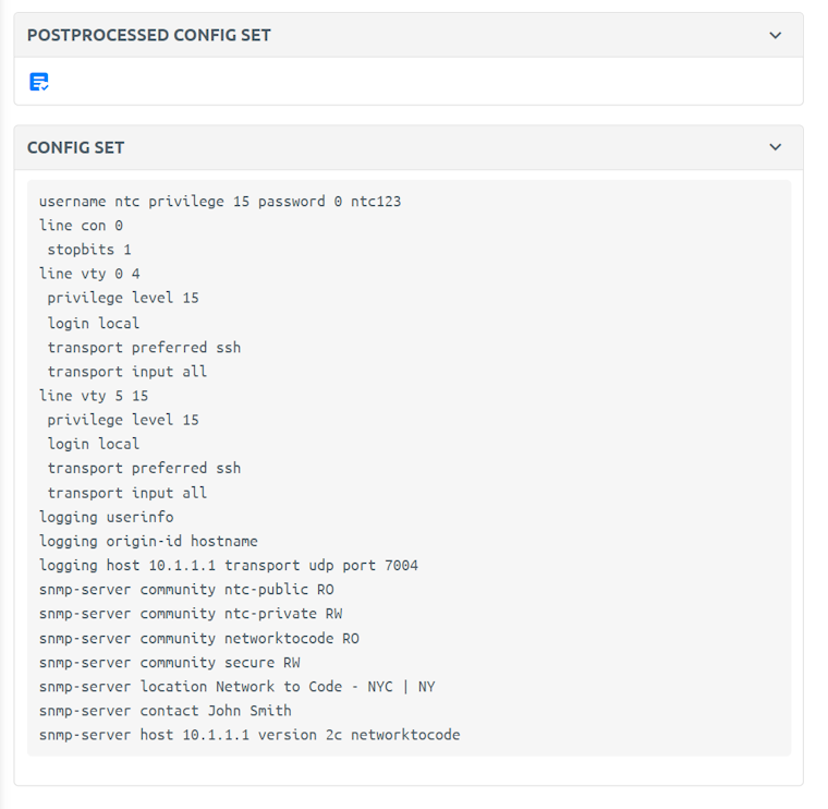 Config Plan Post Processing Button