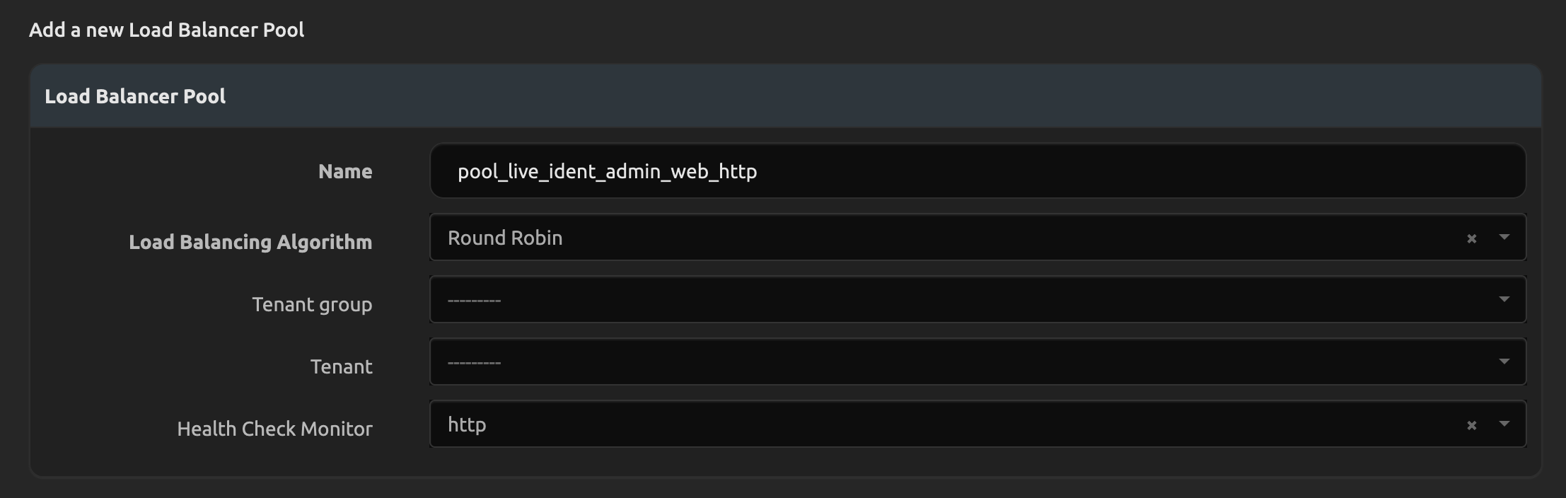 F5 Advanced Pool Config