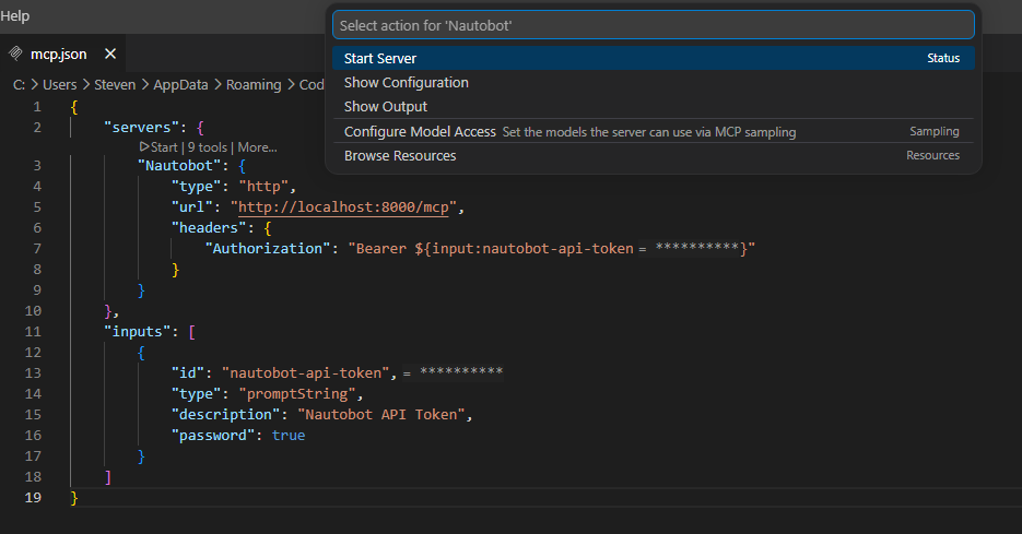 VS Code MCP Start