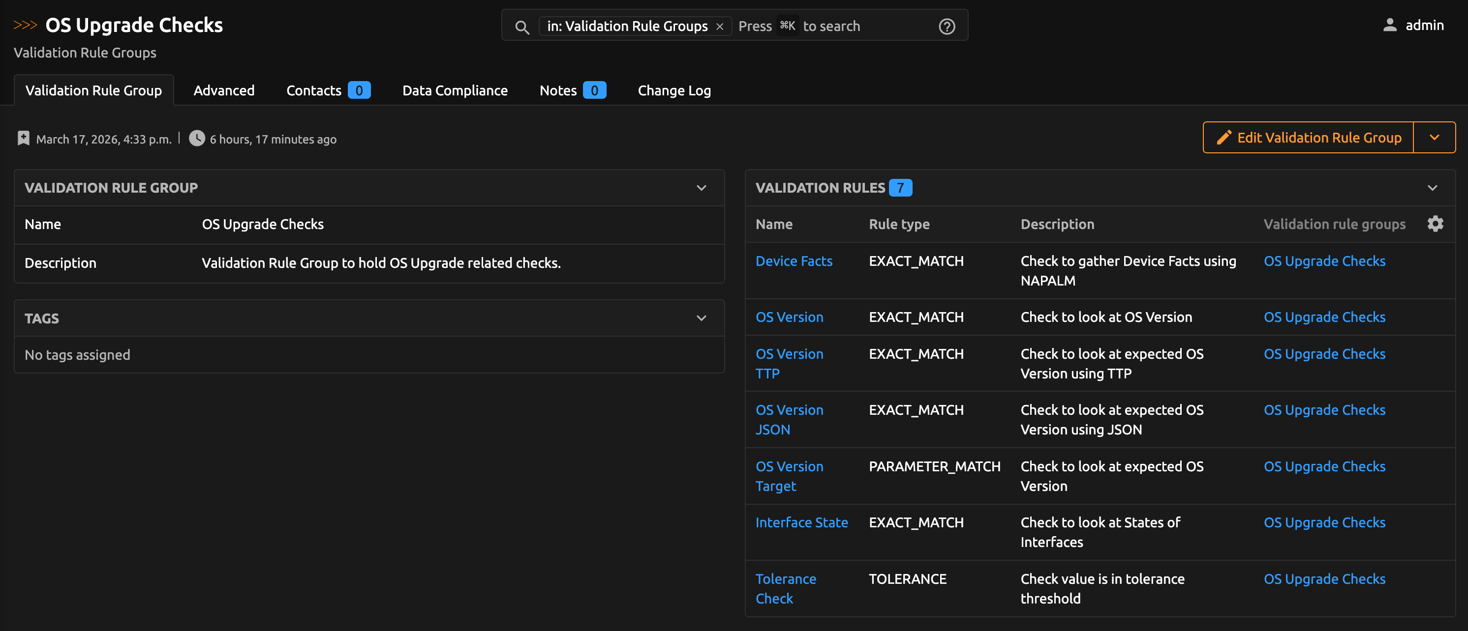 Validation Rule Group
