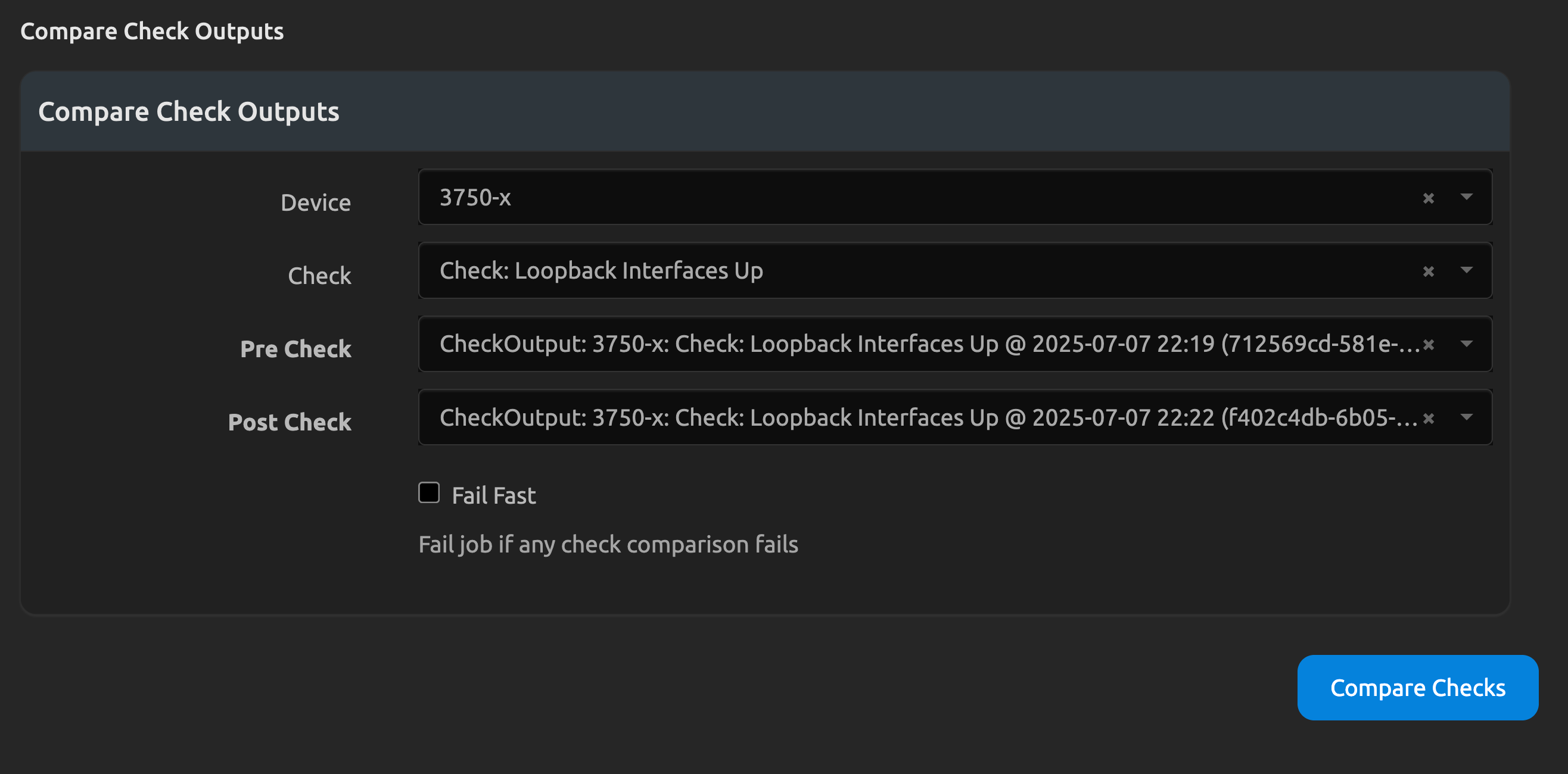 Compare check form