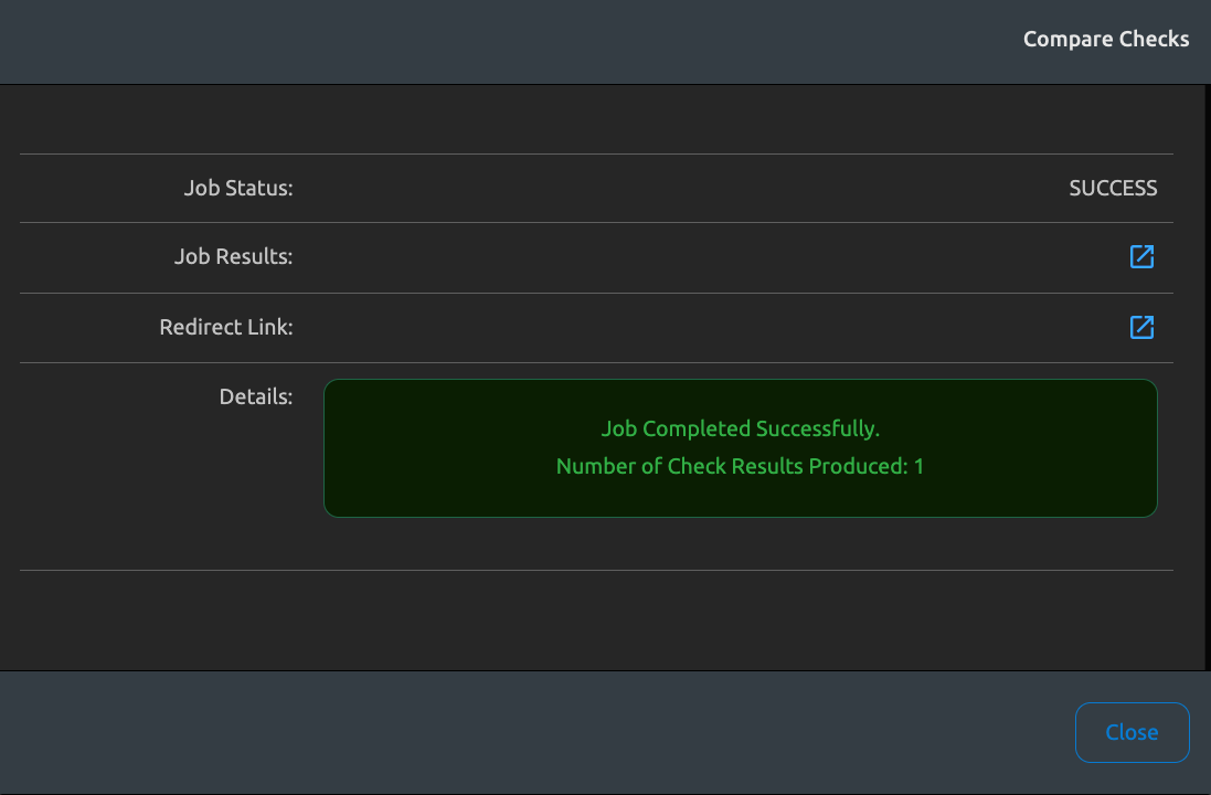 Compare check results