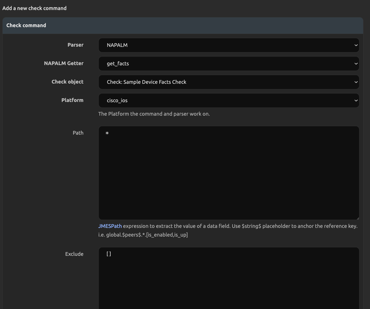 Create a new check command