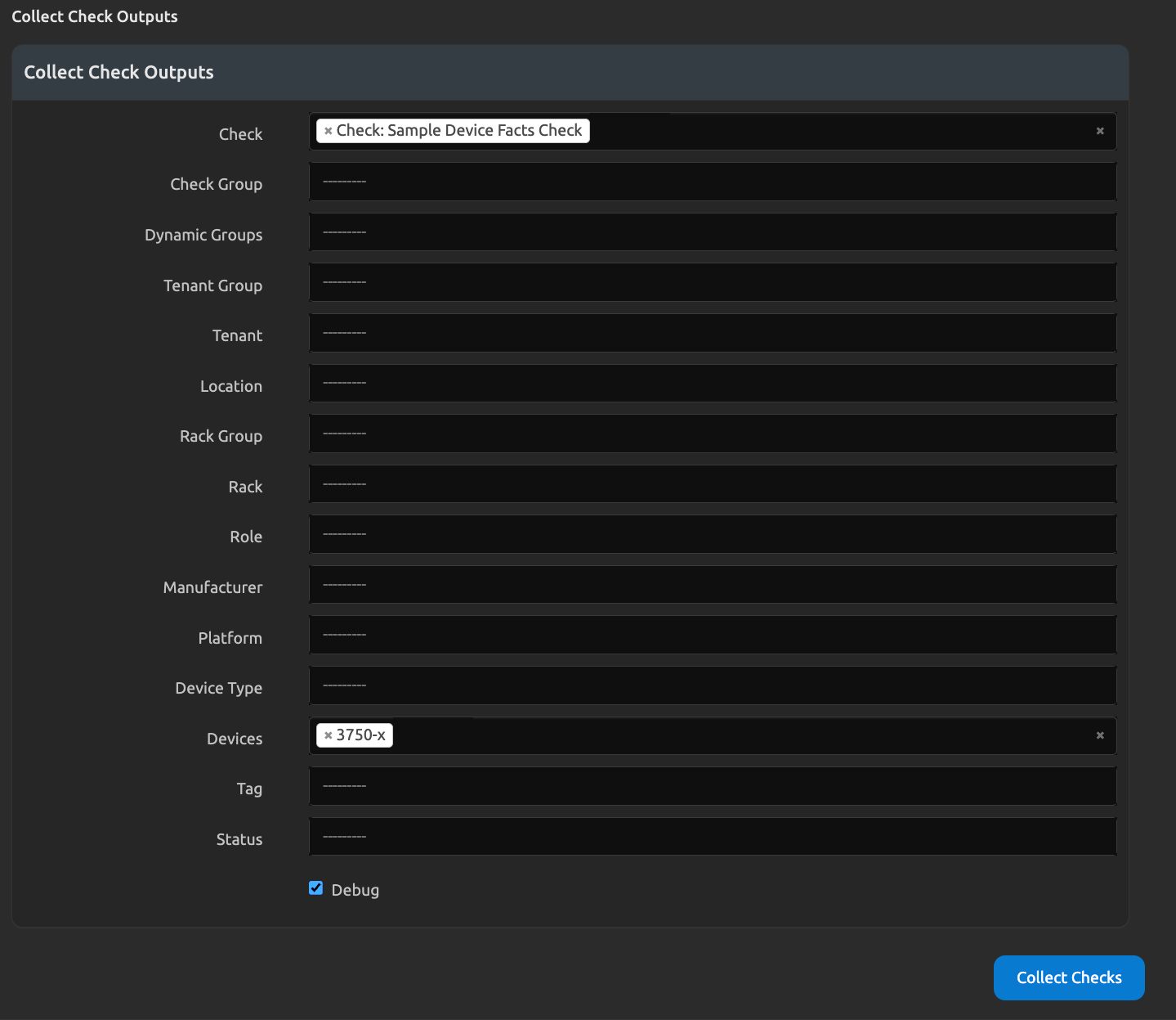 Create a new collect check