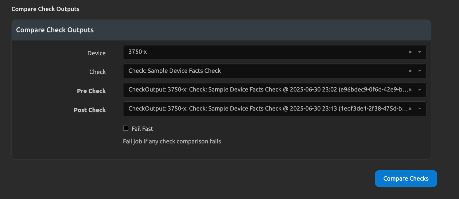 Create a new compare check