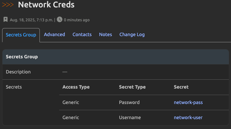 Secret Group Web UI