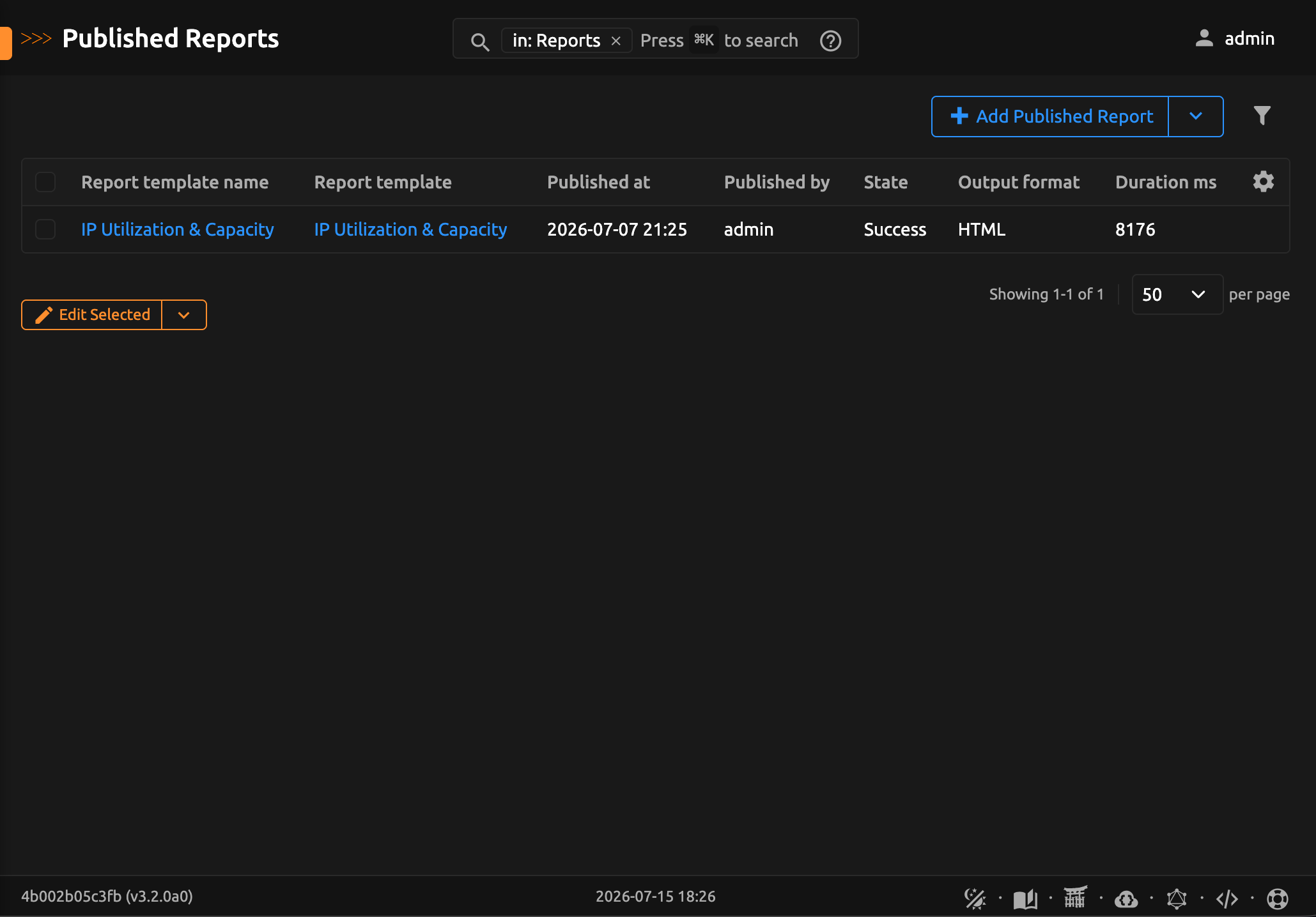 Published Report list