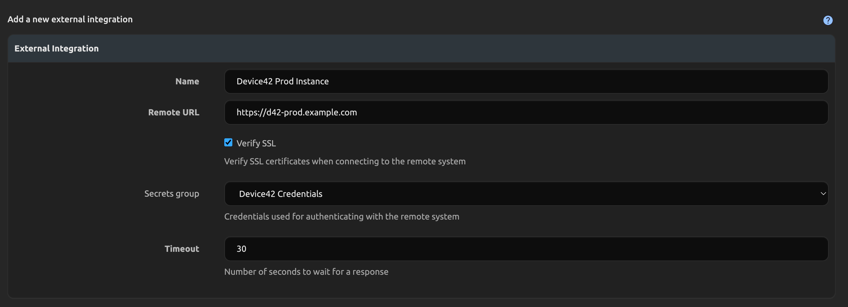 Device42 ExternalIntegration