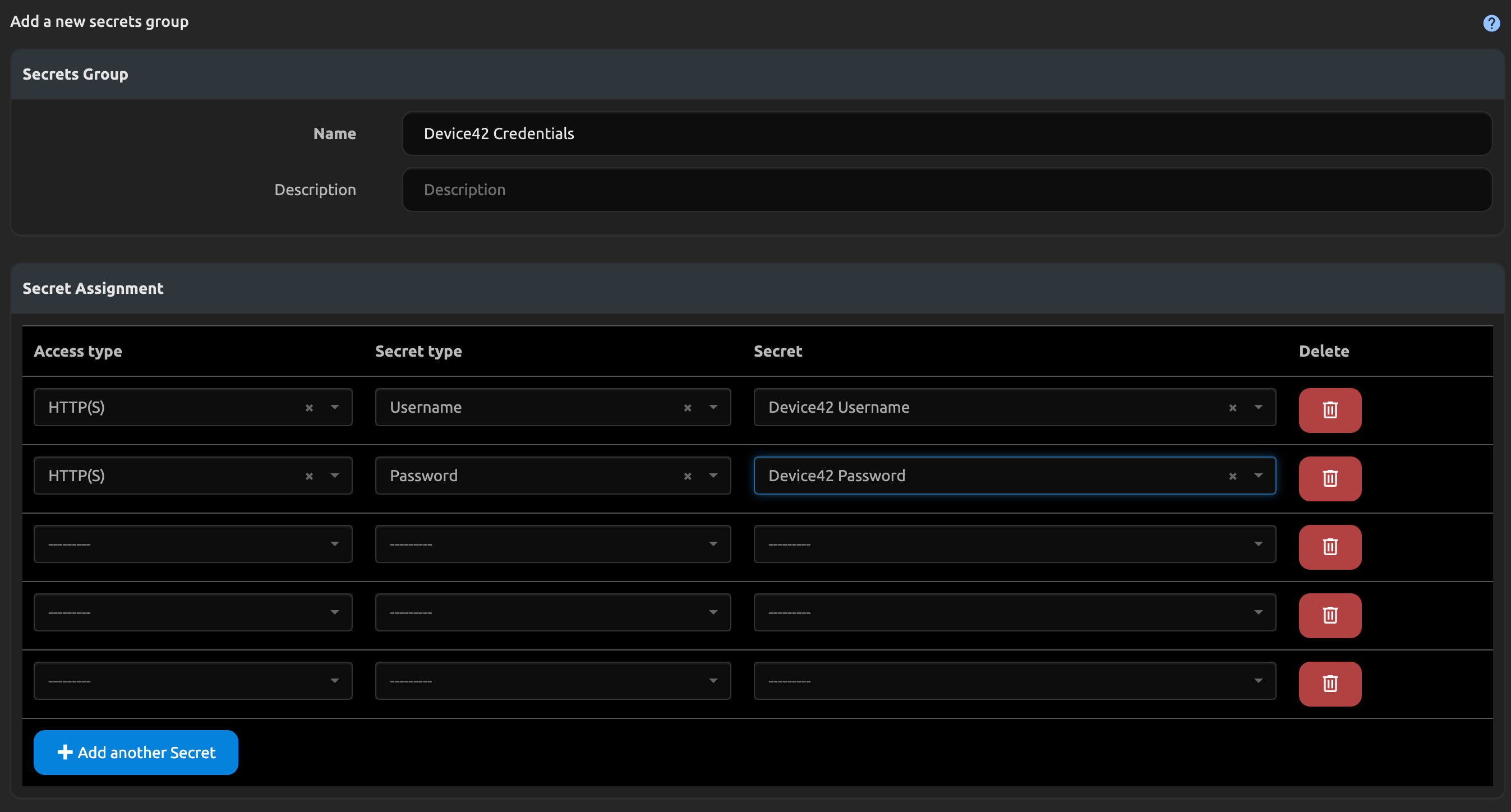 Device42 SecretsGroup