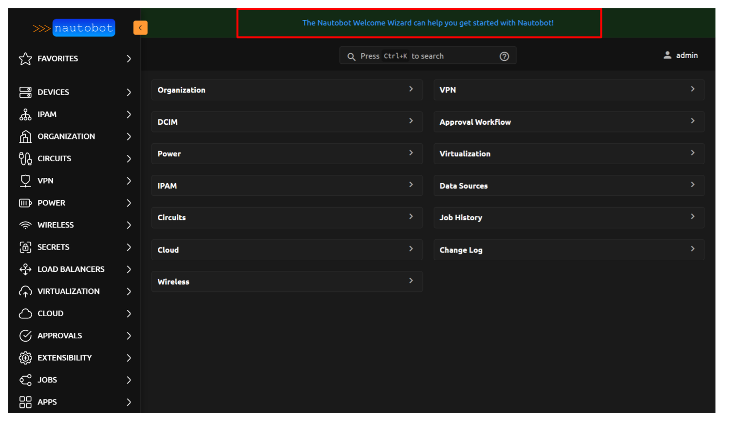 Welcome Wizard Banner