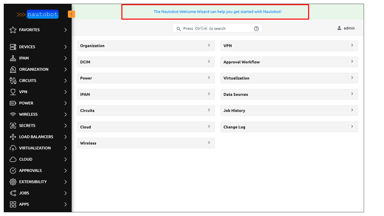 Welcome Wizard Banner