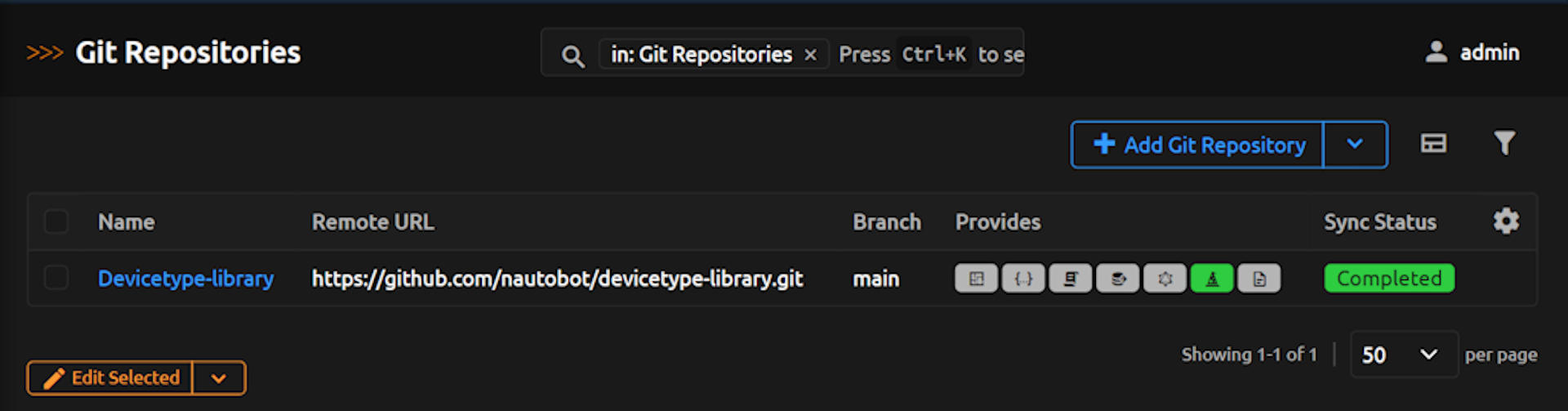 Git Import Wizard Status
