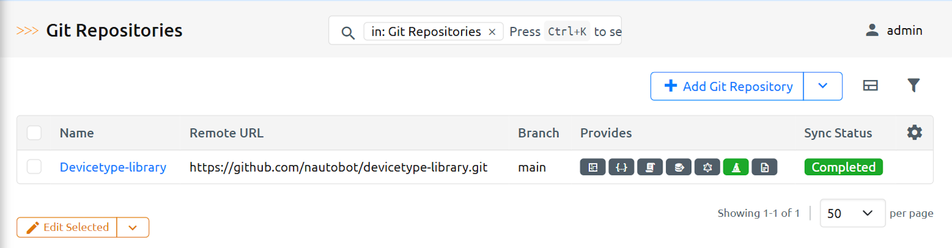 Git Import Wizard Status