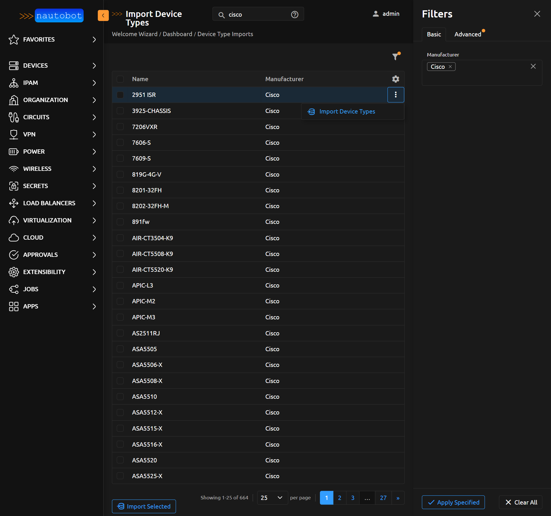 Device Type Filtered