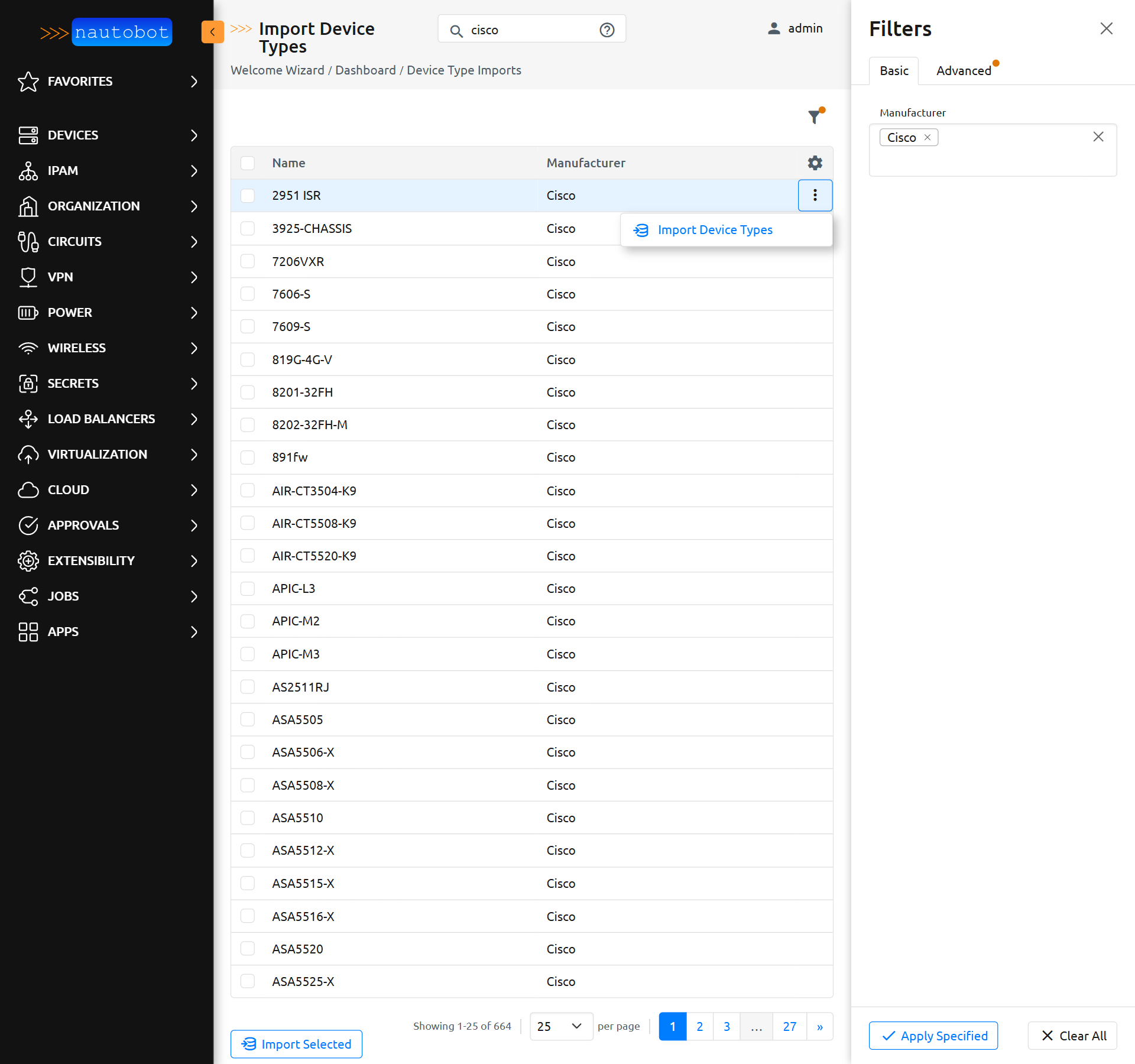 Device Type Filtered