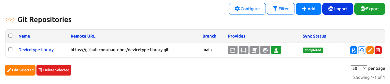 Git Import Wizard Status