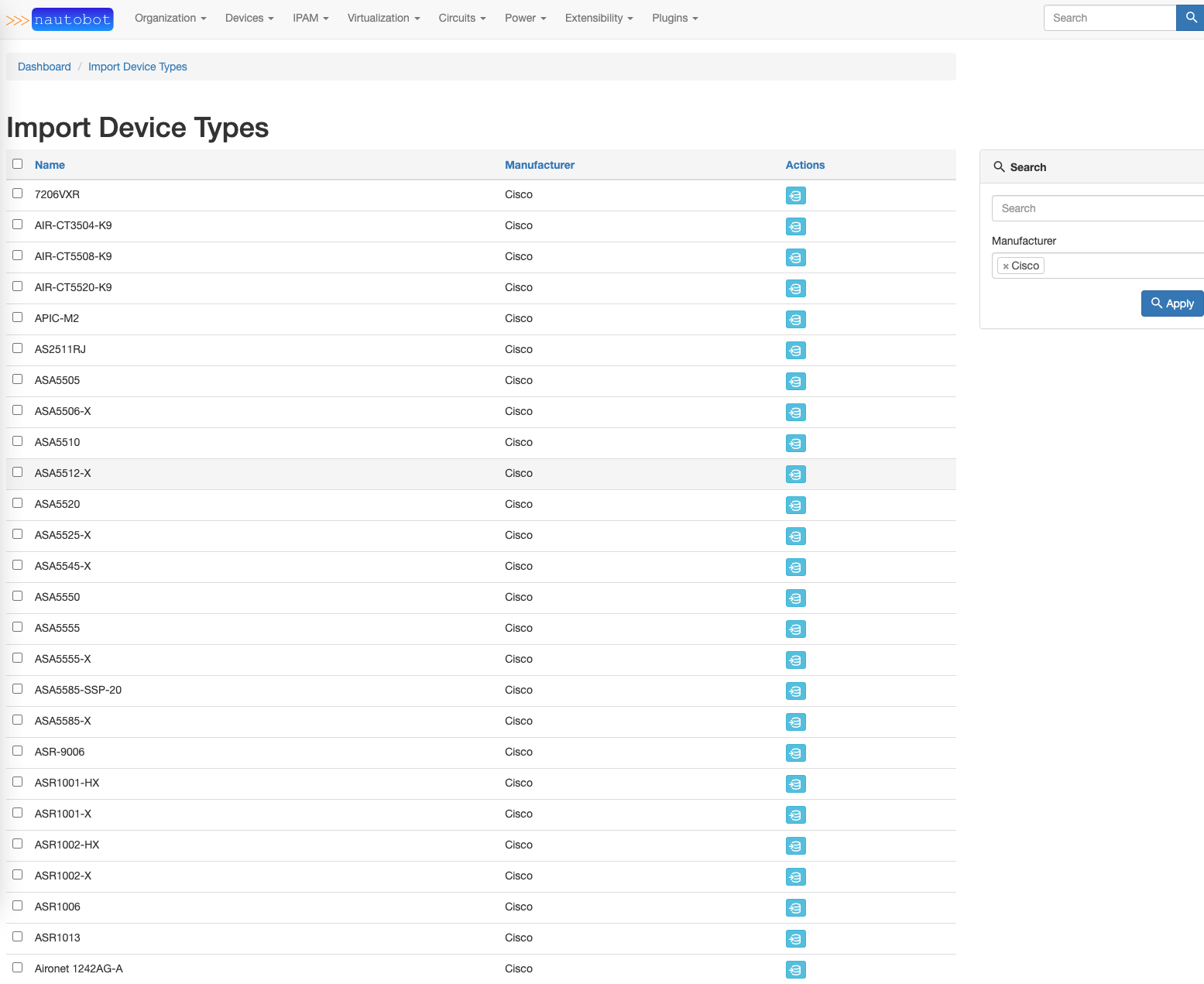 Device Type Filtered
